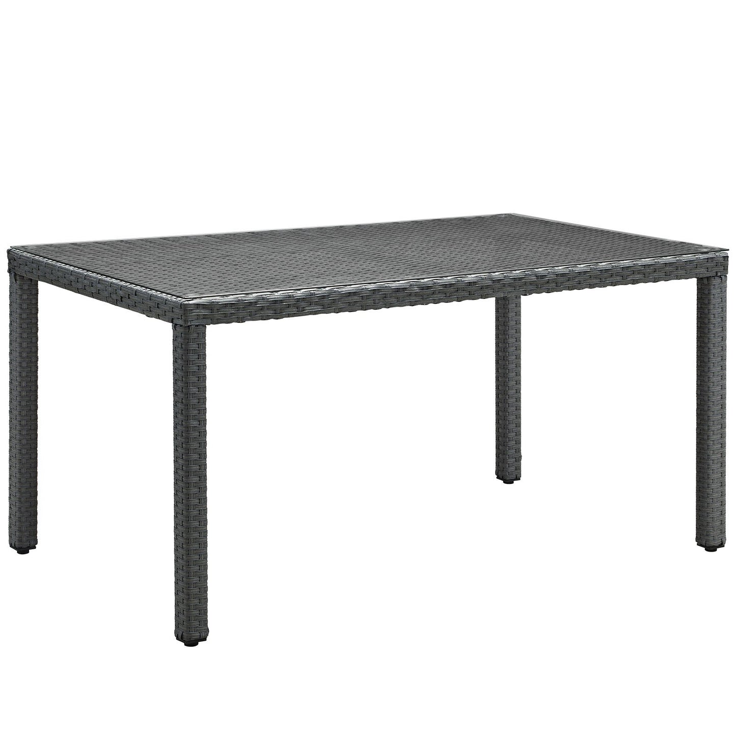 Dining Table | Sojourn 59 Outdoor Patio Dining Table | Sturdy & Versatile Seating | Synthetic Rattan Weave | UV Protection | Powder-Coated Aluminum Frame | casafoyer.myshopify.com