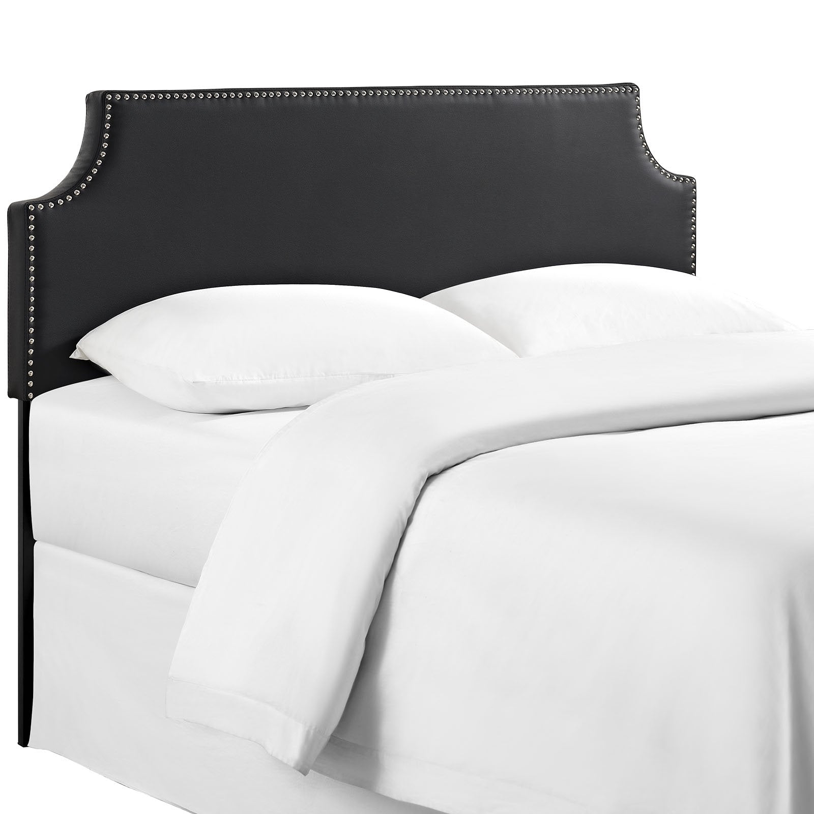 headboards | CasaFoyer  Laura Faux Leather Upholstered Queen Headboard | Sleek Design | Silver Nail Button Trim | Solid Wood Frame | Adjustable Legs | Dense Foam Padding | Smooth Faux Leather | Elegant Addition to Queen Bed | casafoyer.myshopify.com
