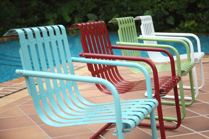 Chair | CasaFoyer Gracie Chair | Vintage Comfort & Durability | Cantilevered Design | Steel Frame | Powder Coated | Green (2PC/1CARTON) | casafoyer.myshopify.com