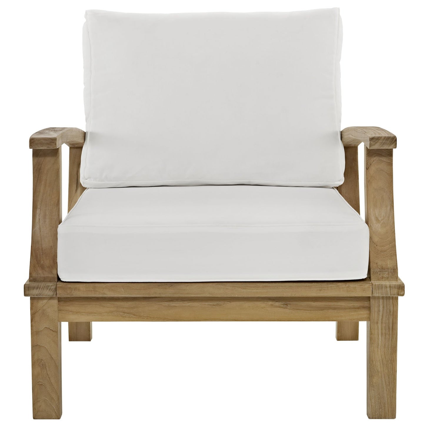 Chair | Marina Teak Wood Outdoor Patio Arm Chair | Luxury, Durable, All-Weather Cushions | Easy Assembly | Protect Cushions from Rain | Clean with Mild Soap | casafoyer.myshopify.com