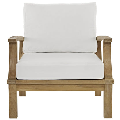 Chair | Marina Teak Wood Outdoor Patio Arm Chair | Luxury, Durable, All-Weather Cushions | Easy Assembly | Protect Cushions from Rain | Clean with Mild Soap | casafoyer.myshopify.com