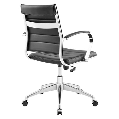 home office desk chairs | CasaFoyer Jive Ribbed Mid Back Executive Office Chair | Stylish & Functional | Natural Posture Support | Padded Cushion & Arms | 90-Degree Wrist Angling | Chrome-Plated Aluminum Base | Easy Mobility | casafoyer.myshopify.com