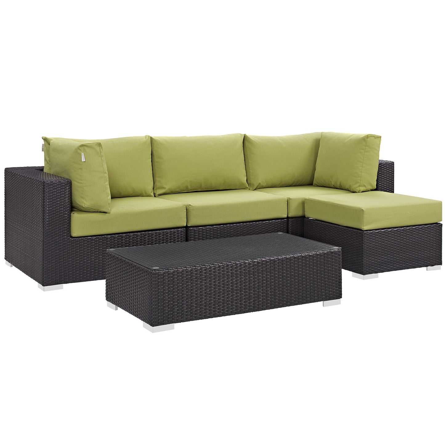kitchen and dining room sets | CasaFoyer Convene Outdoor Sectional Set | Durable Rattan Weave | Weather-Resistant Cushions | 5 Piece Patio Sofa Set with Ottoman & Coffee Table | casafoyer.myshopify.com