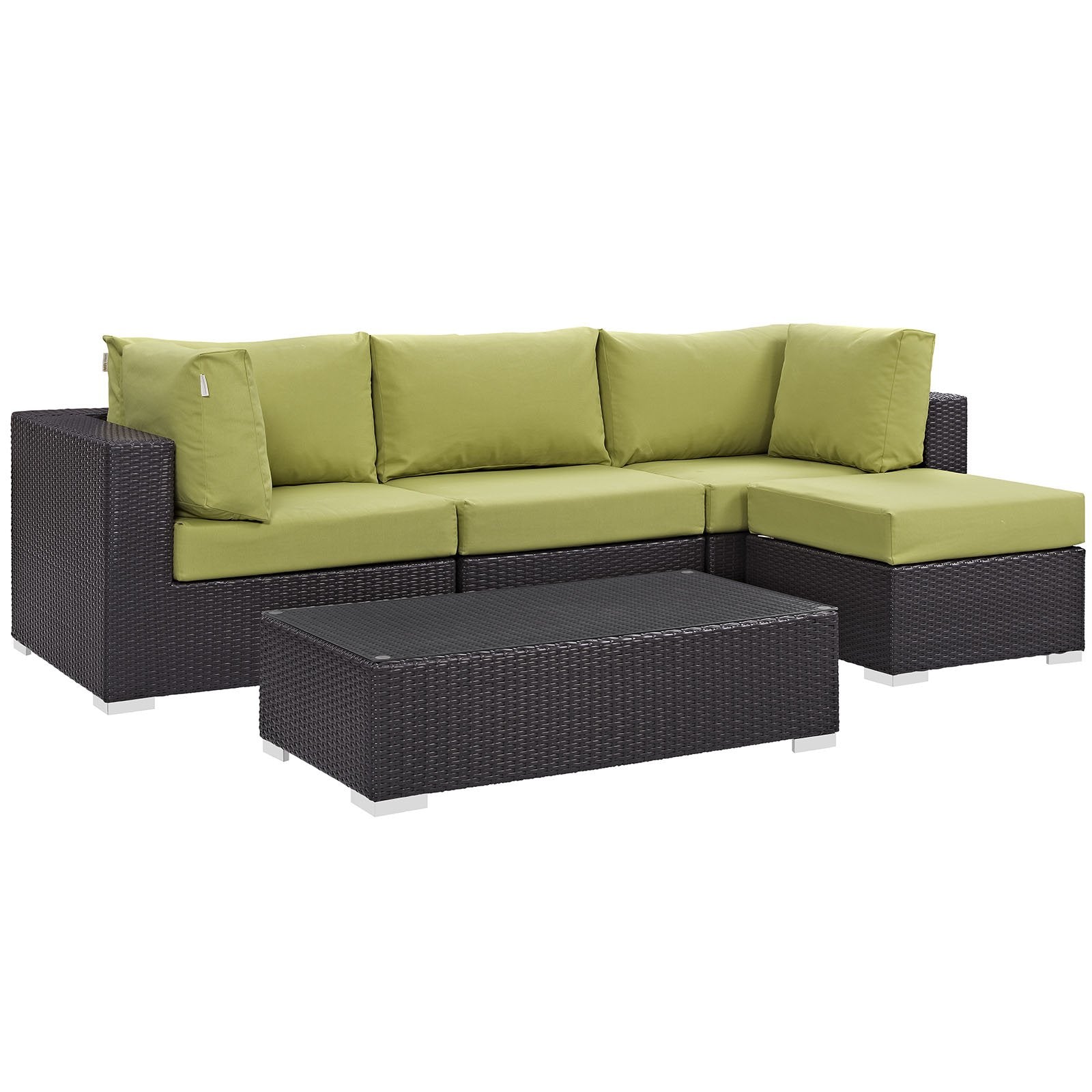 kitchen and dining room sets | CasaFoyer Convene Outdoor Sectional Set | Durable Rattan Weave | Weather-Resistant Cushions | 5 Piece Patio Sofa Set with Ottoman & Coffee Table | casafoyer.myshopify.com