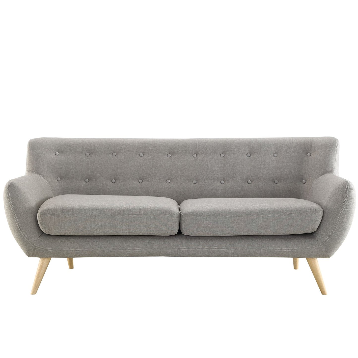 Sofa & chair Sets | Exquisite Remark Sofa | Luxurious & Stylish | Dual Cushion Design | Organic Shape | Natural Wood Legs | Mid-Century Modern | Polyester Upholstery | Finely Stitched Buttons | Perfect for Living Rooms & Lounges | casafoyer.myshopify.com