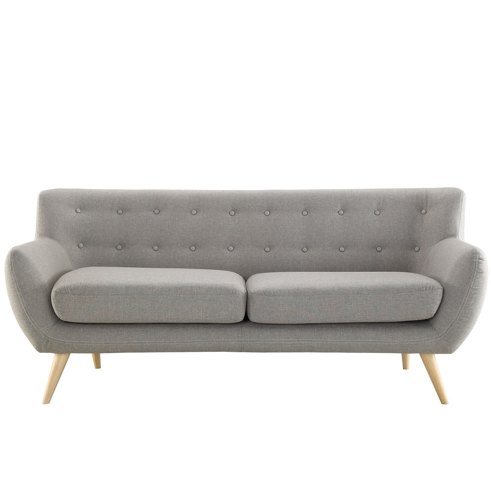 Sofa & chair Sets | Exquisite Remark Sofa | Luxurious & Stylish | Dual Cushion Design | Organic Shape | Natural Wood Legs | Mid-Century Modern | Polyester Upholstery | Finely Stitched Buttons | Perfect for Living Rooms & Lounges | casafoyer.myshopify.com