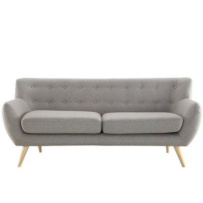 Sofa & chair Sets | Exquisite Remark Sofa | Luxurious & Stylish | Dual Cushion Design | Organic Shape | Natural Wood Legs | Mid-Century Modern | Polyester Upholstery | Finely Stitched Buttons | Perfect for Living Rooms & Lounges | casafoyer.myshopify.com