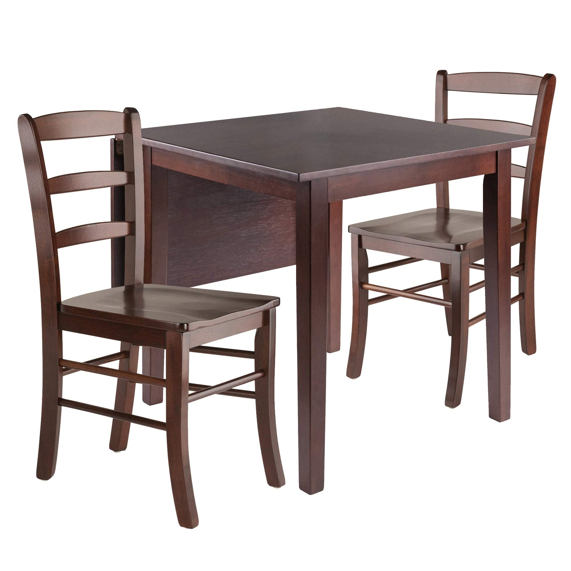 childrens table and chair sets | CasaFoyer  Wood Perrone Drop Leaf Dining Table and Chairs Set | Versatile | Space-Saving | Walnut Finish | Includes 2 Chairs | Easy Assembly | Ships in 2 Boxes | casafoyer.myshopify.com