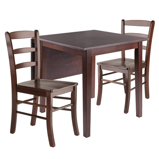 childrens table and chair sets | CasaFoyer  Wood Perrone Drop Leaf Dining Table and Chairs Set | Versatile | Space-Saving | Walnut Finish | Includes 2 Chairs | Easy Assembly | Ships in 2 Boxes | casafoyer.myshopify.com