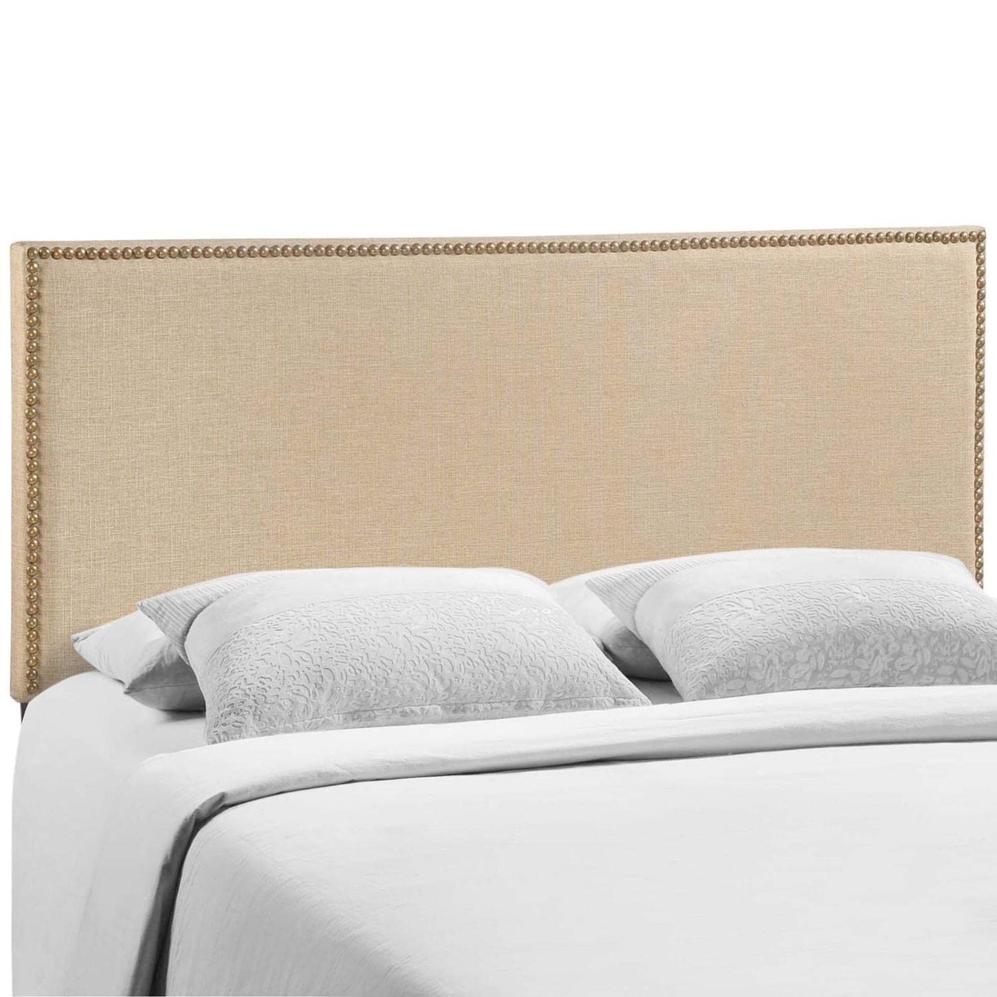 Bed | CasaFoyer  Region Linen Fabric Upholstered Queen Headboard | Serene & Elegant Design | Nailhead Trim | Contemporary Style | Upgrade Your Bed | casafoyer.myshopify.com