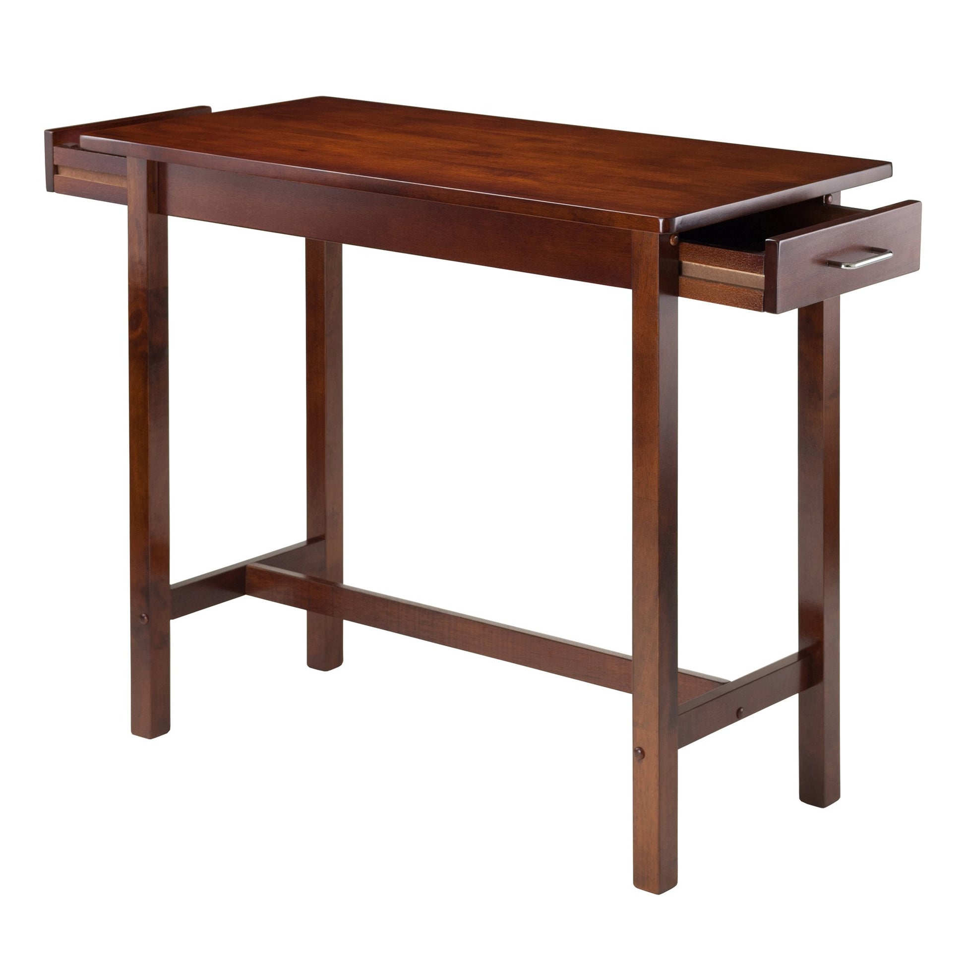childrens table and chair sets | CasaFoyer Sally 3-Pc Breakfast Table Set | 2 Stools | Solid Wood | Antique Walnut Finish | Rectangular Table with Drawers | Easy Assembly | casafoyer.myshopify.com