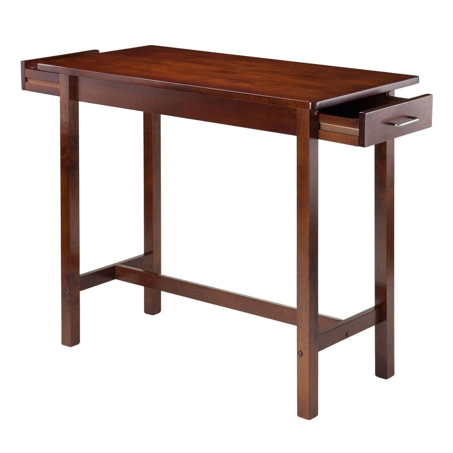 childrens table and chair sets | CasaFoyer Sally 3-Pc Breakfast Table Set | Antique Walnut Finish | Solid Wood | Ample Storage | 2 Cushion Saddle Seat Stools | Black Faux Leather Upholstery | casafoyer.myshopify.com