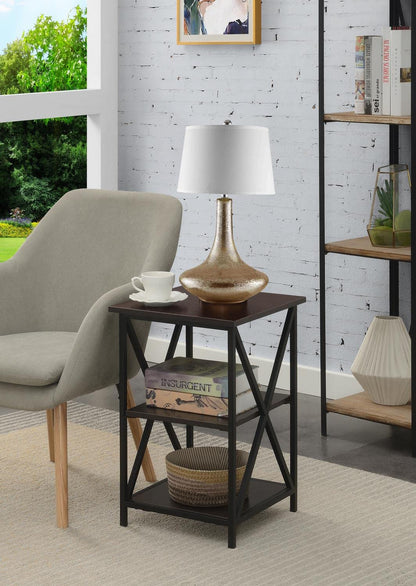 TABLE | Tucson End Table with Shelves | Sleek & Contemporary Metal Frame | 3 Levels of Open Shelving | Durable & Stylish | Ergode | casafoyer.myshopify.com
