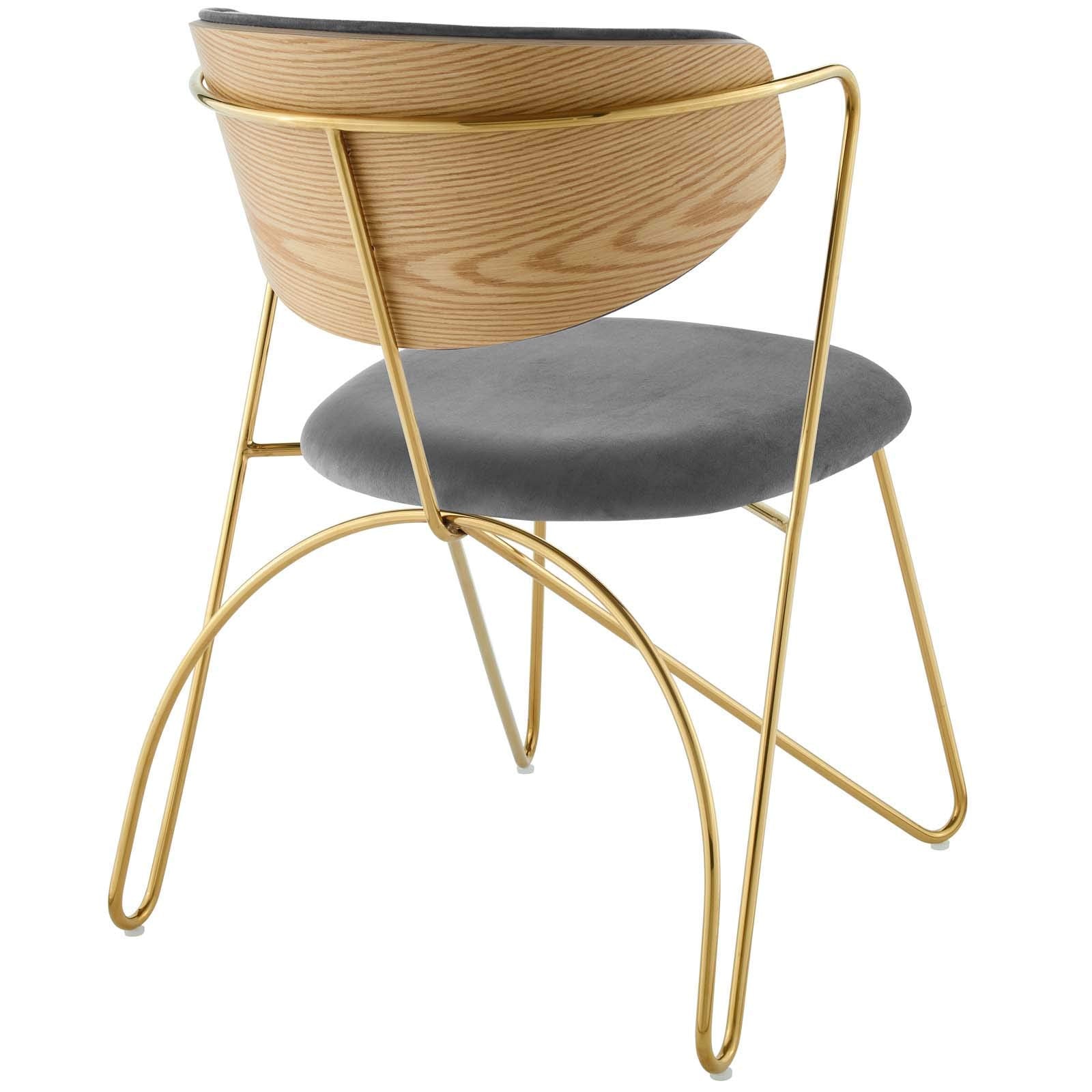 home office desk chairs | CasaFoyer Prevail Performance Velvet Mid-Century Dining Chair | Vintage Glamour with Modern Industrial Accents | Ergonomic Design | Stain-Resistant | Gold Gray | casafoyer.myshopify.com