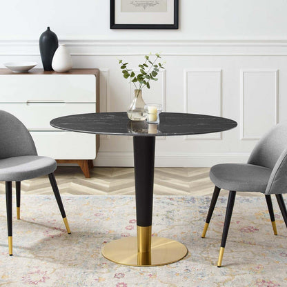 patio dining tables | CasaFoyer Zinque 42 Oval Artificial Marble Dining Table | Modern Mid-Century Design | Sturdy Black & Gold Base | Easy to Clean | Non-Marking Ring | Assembly Required | casafoyer.myshopify.com
