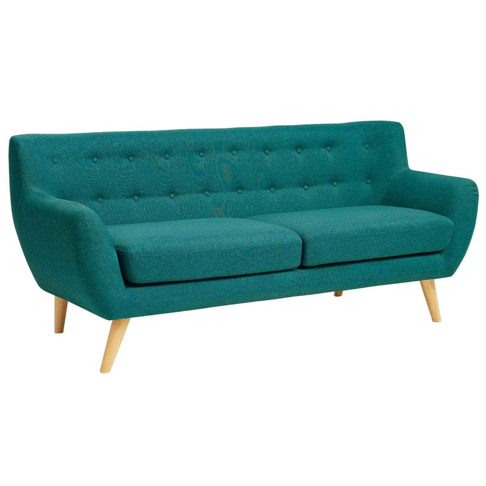 sofas | CasaFoyer Opulent Living Room Set | Plush Cushions | Organic Shape | Mid-Century Allure | Meticulously Stitched Buttons | Remark 2 Piece Set in Teal | casafoyer.myshopify.com