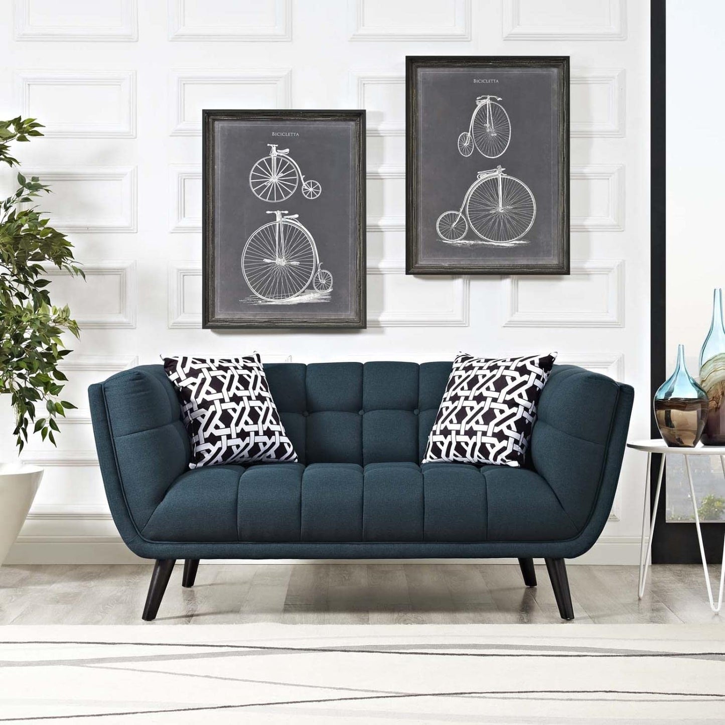 sofas | CasaFoyer Bestow Loveseat | Plush Velvet Upholstery | Button Tufted | Sturdy Black Legs | Non-Marking Foot Caps | Comfortable & Versatile | Perfect for Living Room | casafoyer.myshopify.com