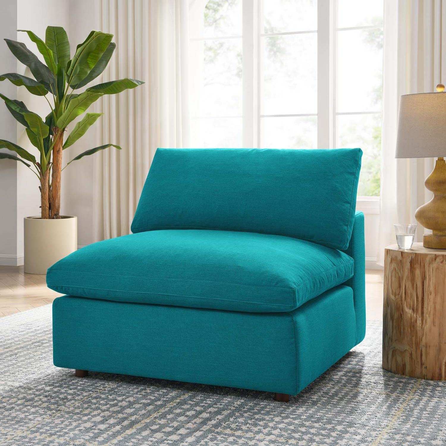 sofas | CasaFoyer Commix Armless Chair | Plush Comfort | Sleek Design | Soft Polyester Fabric | Cotton & Down Cushions | Solid Wood Frame | Ideal for Modern Homes | casafoyer.myshopify.com