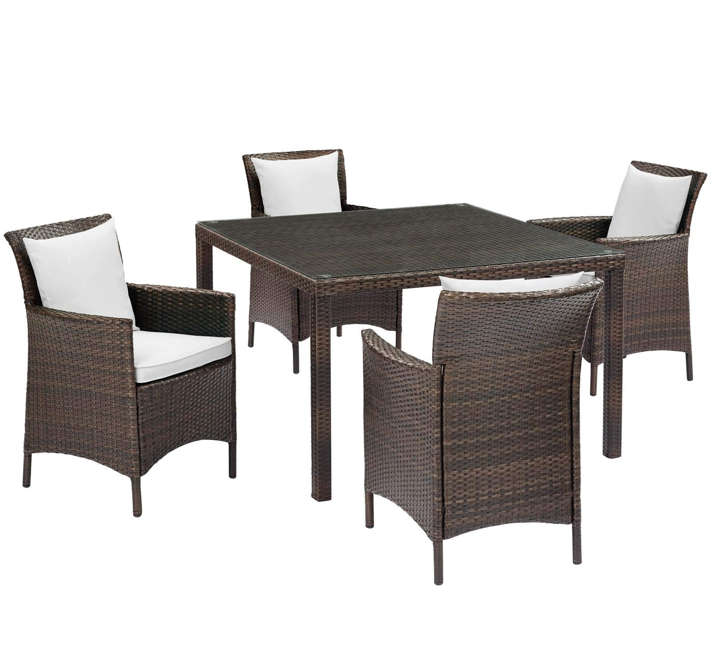 kitchen and dining room sets | CasaFoyer Conduit Outdoor Patio Dining Collection | Transitional Style | Modern Flair | Durable Aluminum Frame | UV-Resistant Wicker Rattan | Comfortable Cushions | Waterproof Cover | All-Weather Design | 5 Piece Set | casafoyer.myshopify.com