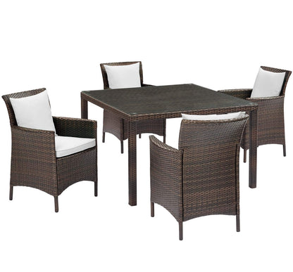 kitchen and dining room sets | CasaFoyer Conduit Outdoor Patio Dining Collection | Transitional Style | Modern Flair | Durable Aluminum Frame | UV-Resistant Wicker Rattan | Comfortable Cushions | Waterproof Cover | All-Weather Design | 5 Piece Set | casafoyer.myshopify.com