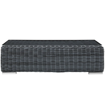 Patio Furniture Sets | Summon Outdoor Patio Coffee Table | Ultimate Comfort & Quality | Durable UV-Resistant Rattan Weave | Powder-Coated Aluminum Frame | Sleek Contemporary Design | Ideal for Patio, Backyard, Poolside Gathering | casafoyer.myshopify.com