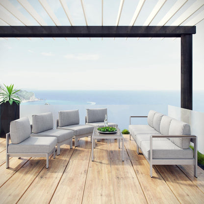 kitchen and dining room sets | CasaFoyer Shore Outdoor Patio Collection | Durable Aluminum Frames | Weather Resistant Fabric | 7 Piece Sectional Sofa Set | casafoyer.myshopify.com
