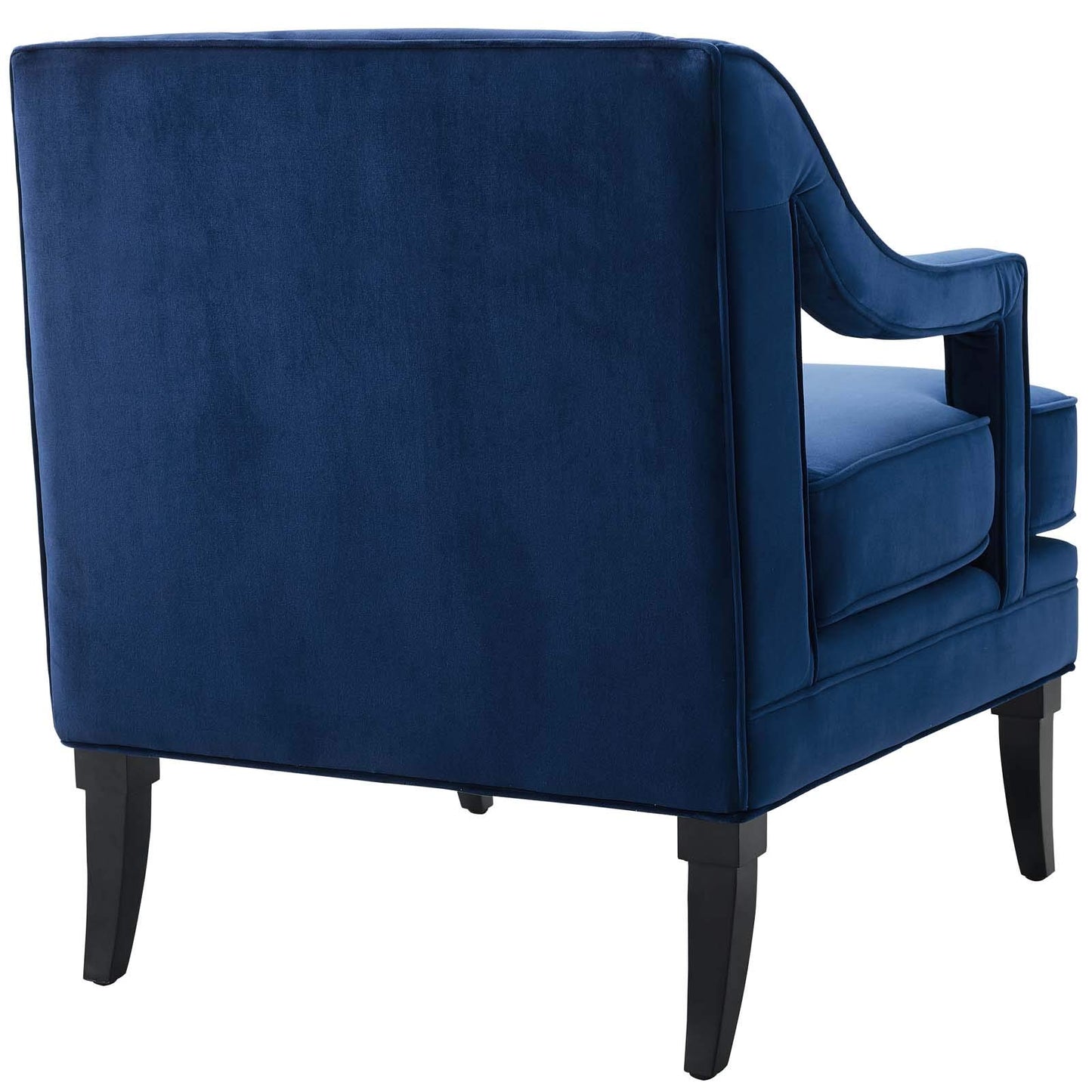 home office desk chairs | CasaFoyer Concur Performance Velvet Armchair | Chic Design | Stain-Resistant | Plush Cushion | Machine Washable Cover | Solid Birch Legs | Navy | casafoyer.myshopify.com