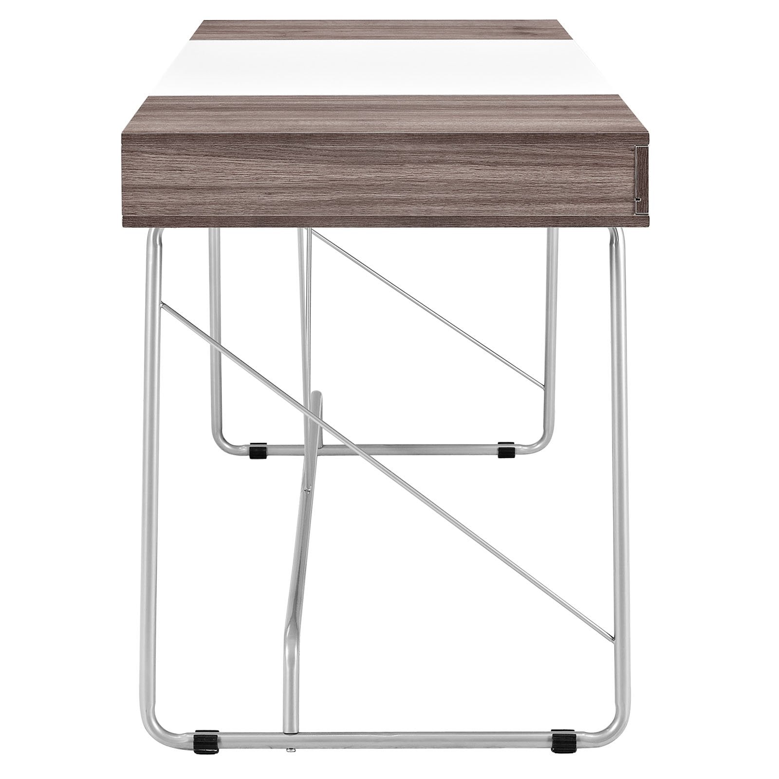 home office desks | Panel Desk | Flawless Fusion of Contrasting Shades | Melamine Coated Fiberboard | 3 Pull-Out Storage Drawers | Sleek Metal Tube Base | Ideal for Office or Home | casafoyer.myshopify.com