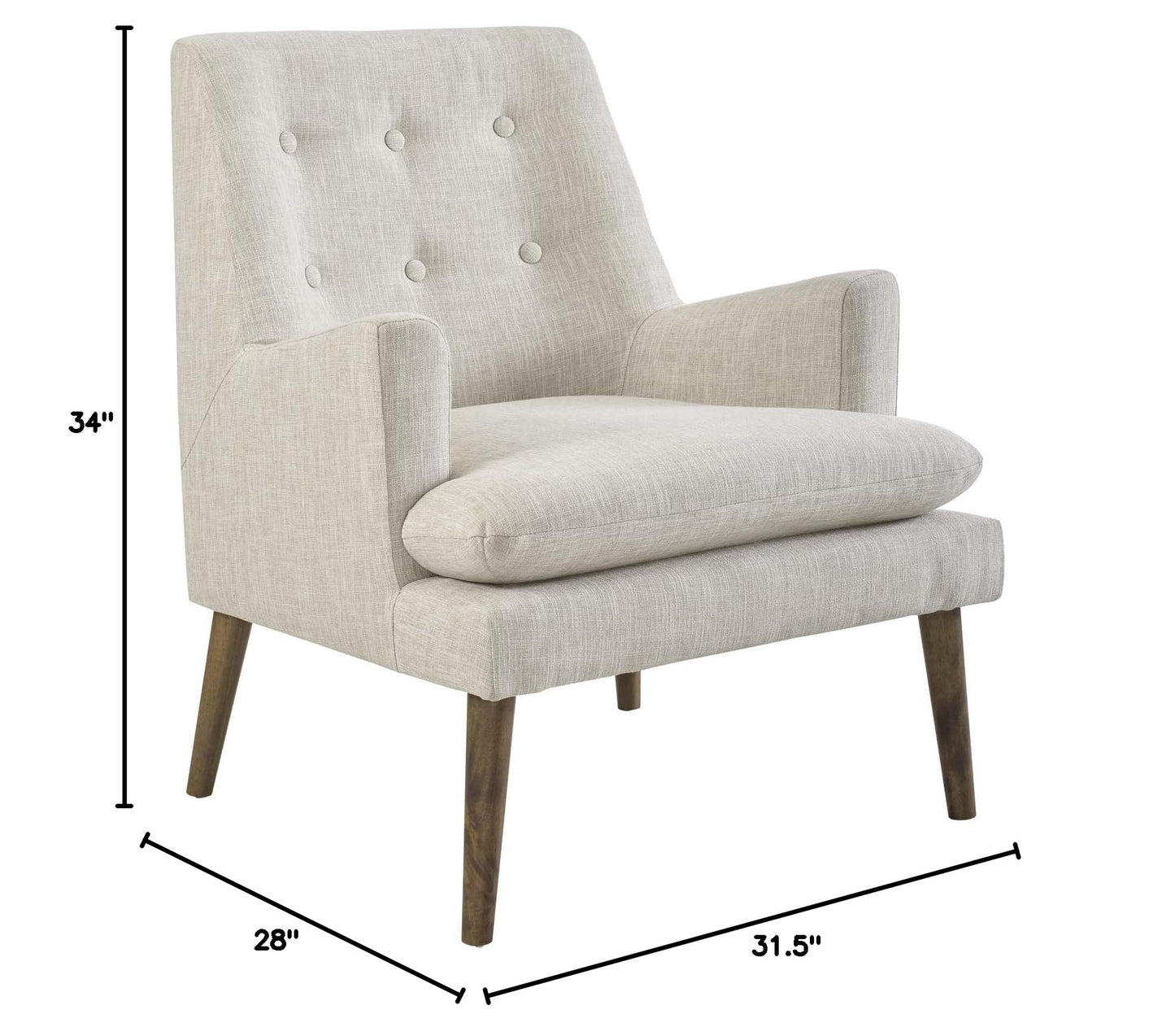 home office desk chairs | CasaFoyer Leisure Lounge Chair | Mid-Century Modern | Plush Comfort | Stylish Design | Walnut Legs | Beige Upholstery | Supports up to 331 lbs | casafoyer.myshopify.com