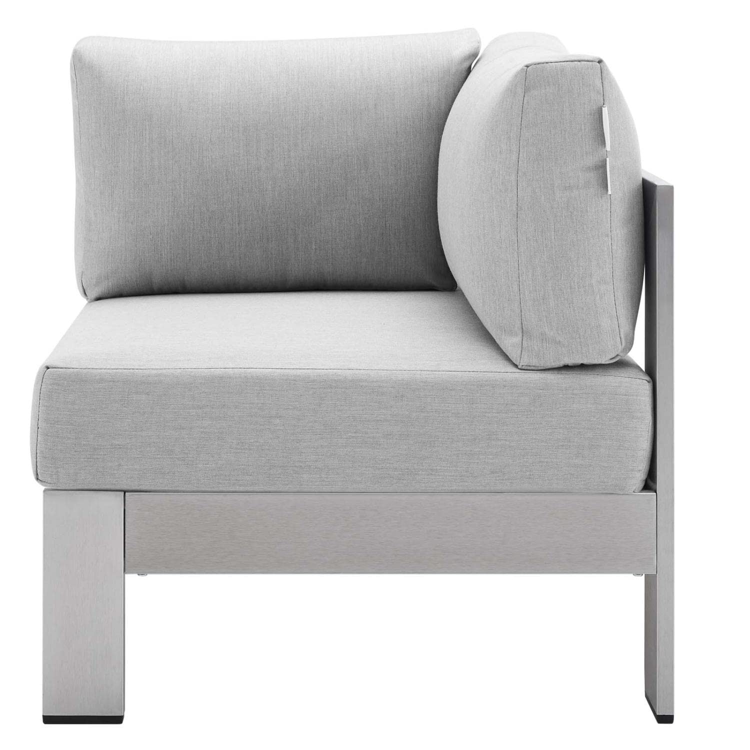 sofas | CasaFoyer Shore Outdoor Aluminum Corner Sofa | Weatherproof | Sunbrella Fabric | Sturdy Frame | Perfect for Outdoor Relaxation | Silver Gray | casafoyer.myshopify.com