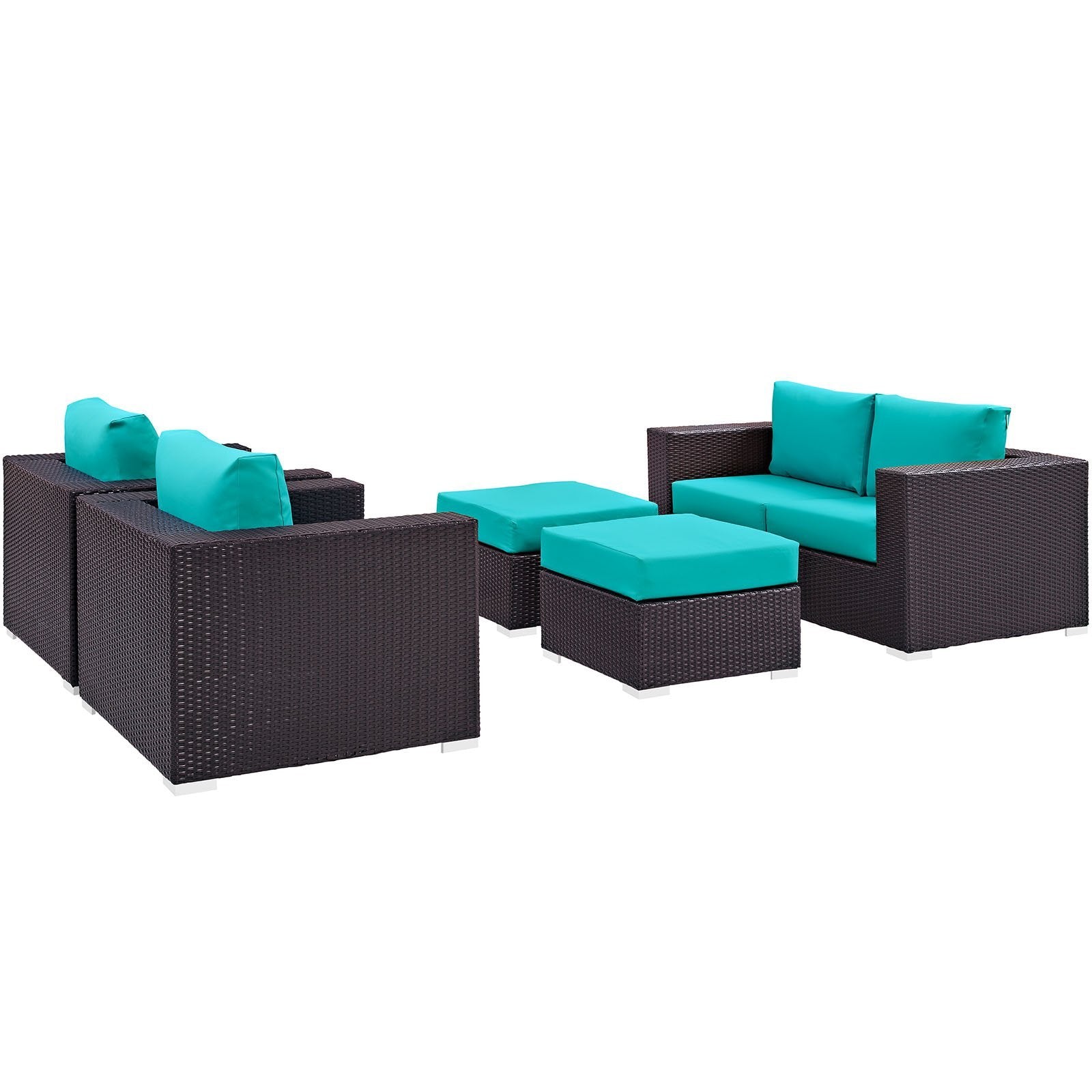 sofas | CasaFoyer Convene Outdoor Sectional Set | Durable Rattan & Aluminum Frame | Weather-Resistant Cushions | Loveseat, Armchairs, Ottomans | casafoyer.myshopify.com