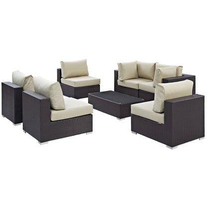 kitchen and dining room sets | CasaFoyer Convene Outdoor Sectional Set | Durable Rattan Weave | Weather-Resistant Cushions | 7 Piece Patio Furniture | casafoyer.myshopify.com
