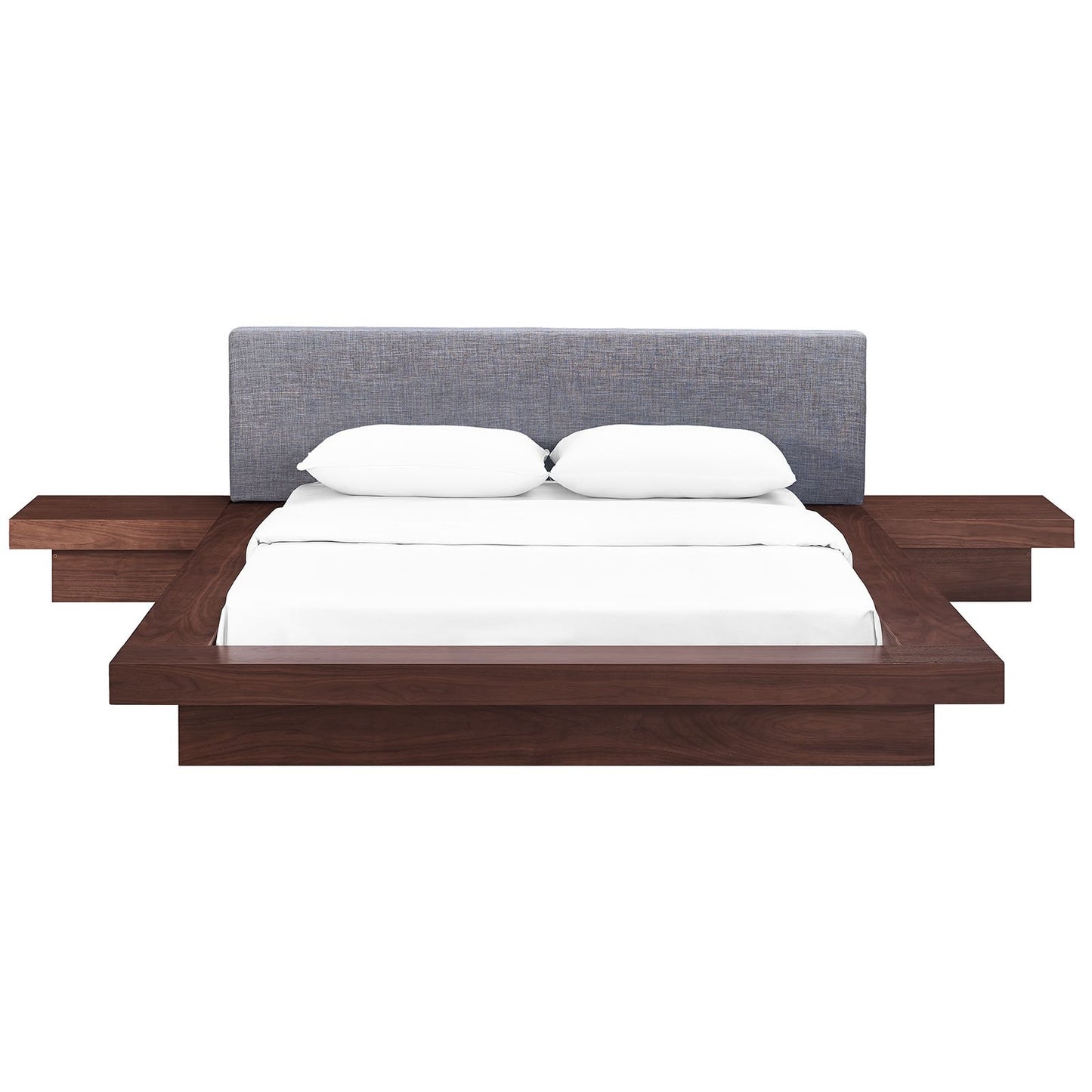 Bed | CasaFoyer Freja Bedroom Set | Modern Design | Padded Headboard | Slatted Support System | Queen Size | Includes Bed & Side Tables | casafoyer.myshopify.com