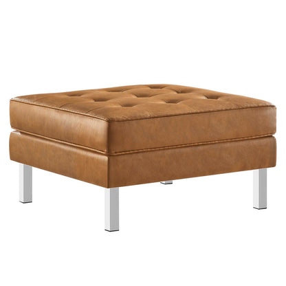 home office desk chairs | CasaFoyer Loft Tufted Button Faux Leather Ottoman | Luxurious Upholstery | Sleek Design | Stainless Steel Frame | Perfect for Sophisticated Living Rooms | 300 lb Weight Capacity | casafoyer.myshopify.com