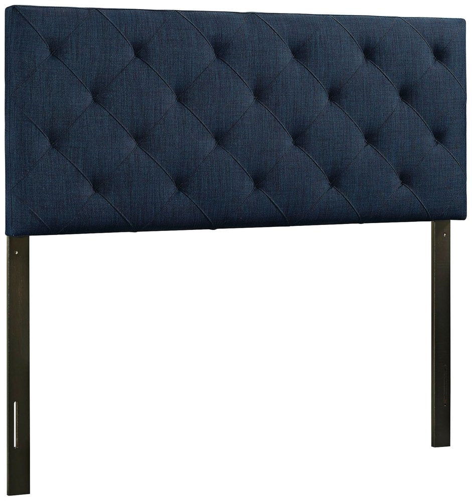 headboards | CasaFoyer Theodore Full Headboard | Timeless Charm | Deep Button Tufting | Sophisticated Design | Box Lines | Navy | casafoyer.myshopify.com