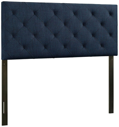 headboards | CasaFoyer Theodore Full Headboard | Timeless Charm | Deep Button Tufting | Sophisticated Design | Box Lines | Navy | casafoyer.myshopify.com