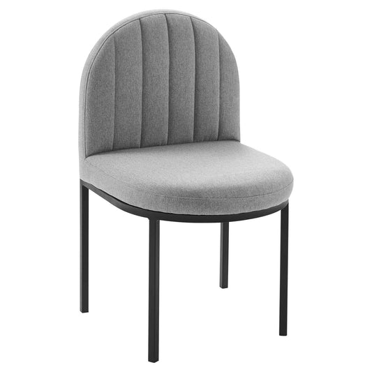 home office desk chairs | CasaFoyer Isla Channel Tufted Upholstered Dining Side Chair | Timeless Charm | Comfortable & Durable | Black Light Gray | 331 lbs Weight Capacity | casafoyer.myshopify.com