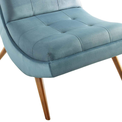 home office desk chairs | CasaFoyer Ramp Performance Velvet Lounge Chair & Ottoman Set | Stain-Resistant Upholstery | Tufted Button Accents | Cherry Stained Wood Legs | Ideal for Modern Living Rooms & Offices | casafoyer.myshopify.com