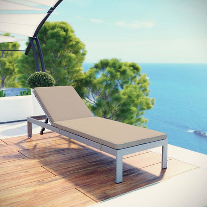 Chair | Shore Outdoor Patio Chaise Lounge Chair | Sleek Design | Durable Aluminum Frame | Easy Assembly | Clear Wheels | Non-Marking Foot Caps | Comfort & Versatility | casafoyer.myshopify.com