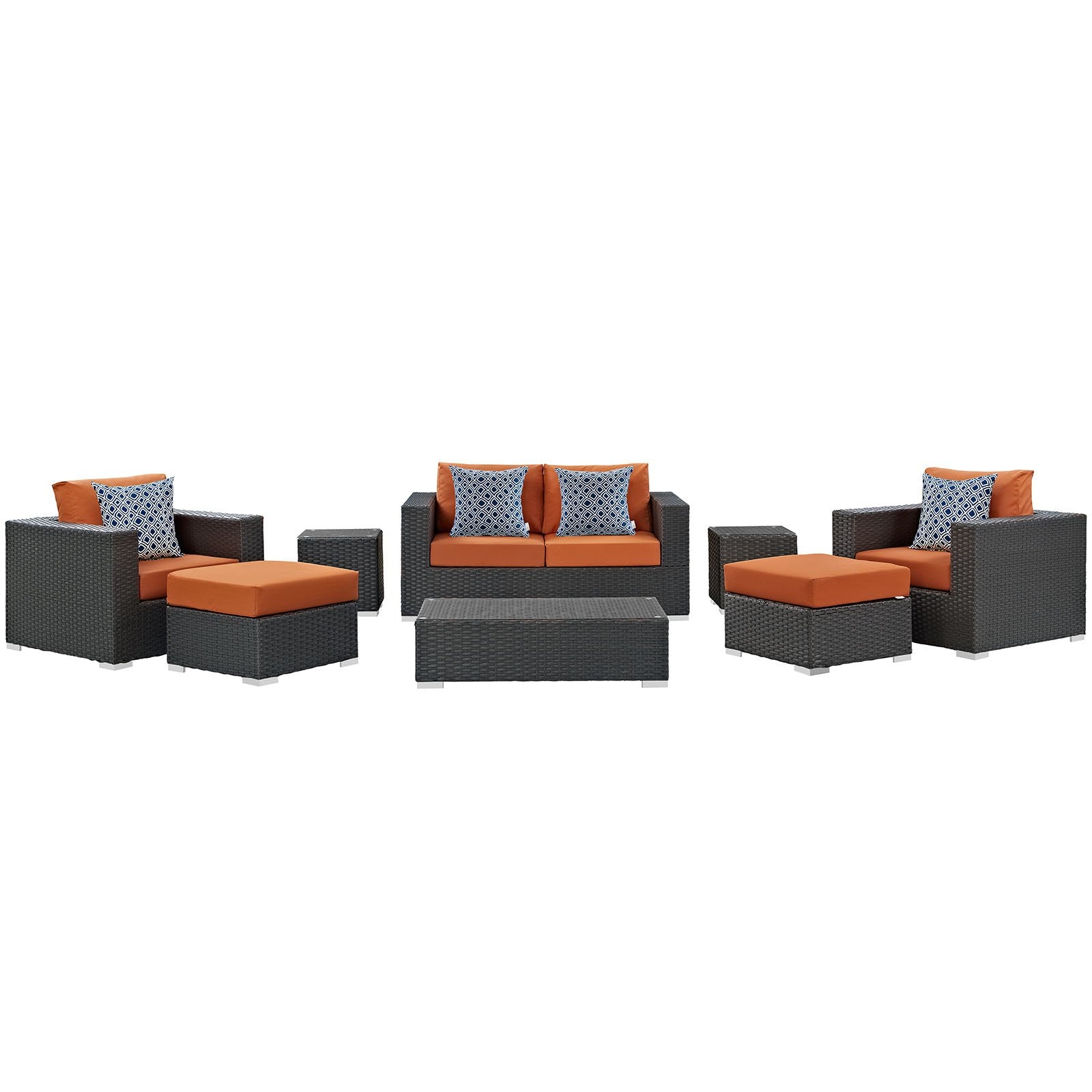 kitchen and dining room sets | CasaFoyer Sojourn Outdoor Patio Furniture Set | Sunbrella Cushions | Synthetic Rattan | UV Protection | Aluminum Frame | Coffee Table, Loveseat, Armchairs, Ottomans, Side Tables | casafoyer.myshopify.com