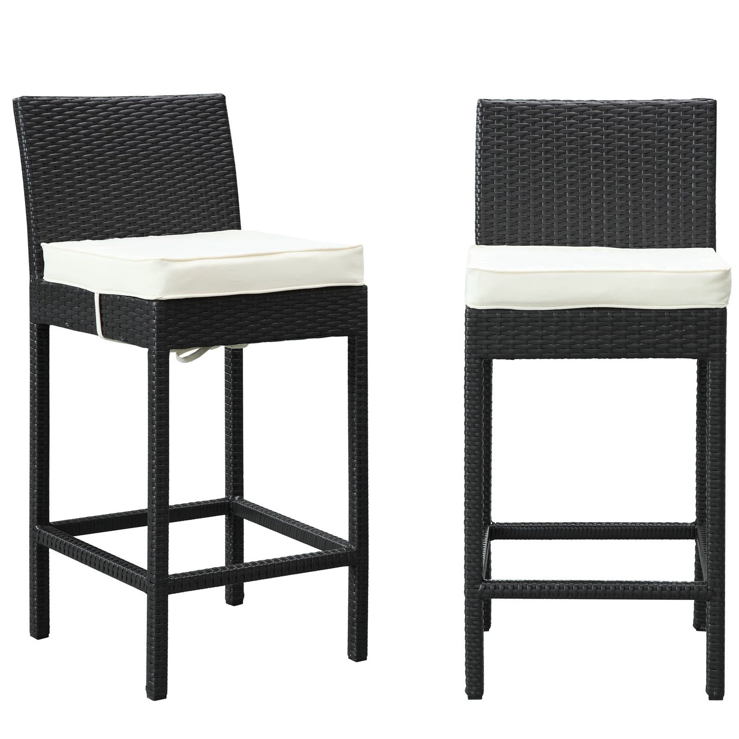 STOOL_SEATING | Lift Outdoor Patio Bar Stool Set of 2 | All-Weather Wicker Rattan | UV Resistant Cushions | Perfect for Patio, Porch, Deck | casafoyer.myshopify.com