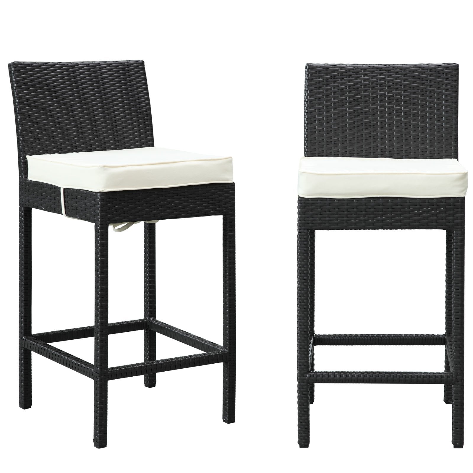 STOOL_SEATING | Lift Outdoor Patio Bar Stool Set of 2 | All-Weather Wicker Rattan | UV Resistant Cushions | Perfect for Patio, Porch, Deck | casafoyer.myshopify.com