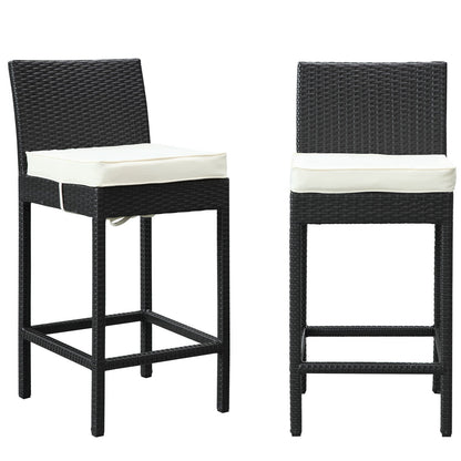 STOOL_SEATING | Lift Outdoor Patio Bar Stool Set of 2 | All-Weather Wicker Rattan | UV Resistant Cushions | Perfect for Patio, Porch, Deck | casafoyer.myshopify.com