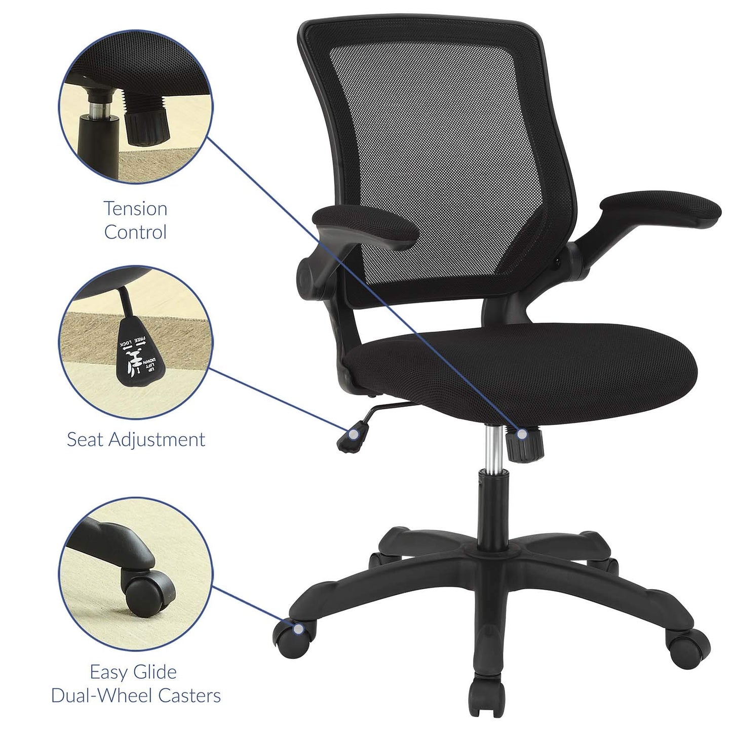 home office desk chairs | CasaFoyer Veer Mesh Office Chair | Ultimate Comfort & Functionality | Breathable Back & Waterfall Seat | 90 Rotating Armrests | Tilt & Tension Control | Pneumatic Lift | Dual-Wheel Casters | Stylish & Productive | casafoyer.myshopify.com