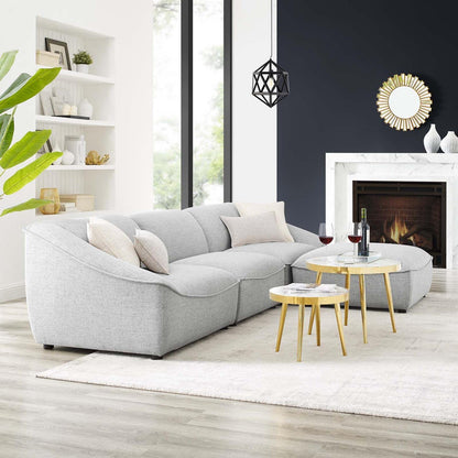 kitchen and dining room sets | CasaFoyer Comprise Upholstered 4-Piece Living Room Set | Ultimate Comfort & Relaxation | Casual Style | French Piping | Dense Foam Padding | Solid Wood Construction | Light Gray | casafoyer.myshopify.com