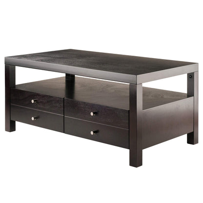 TABLE | Ergode Copenhagen Coffee Table | Ample Storage | Scandinavian Design | Solid Wood | Espresso Finish | Assembly Required | 40W x 23D x 18.25H | casafoyer.myshopify.com