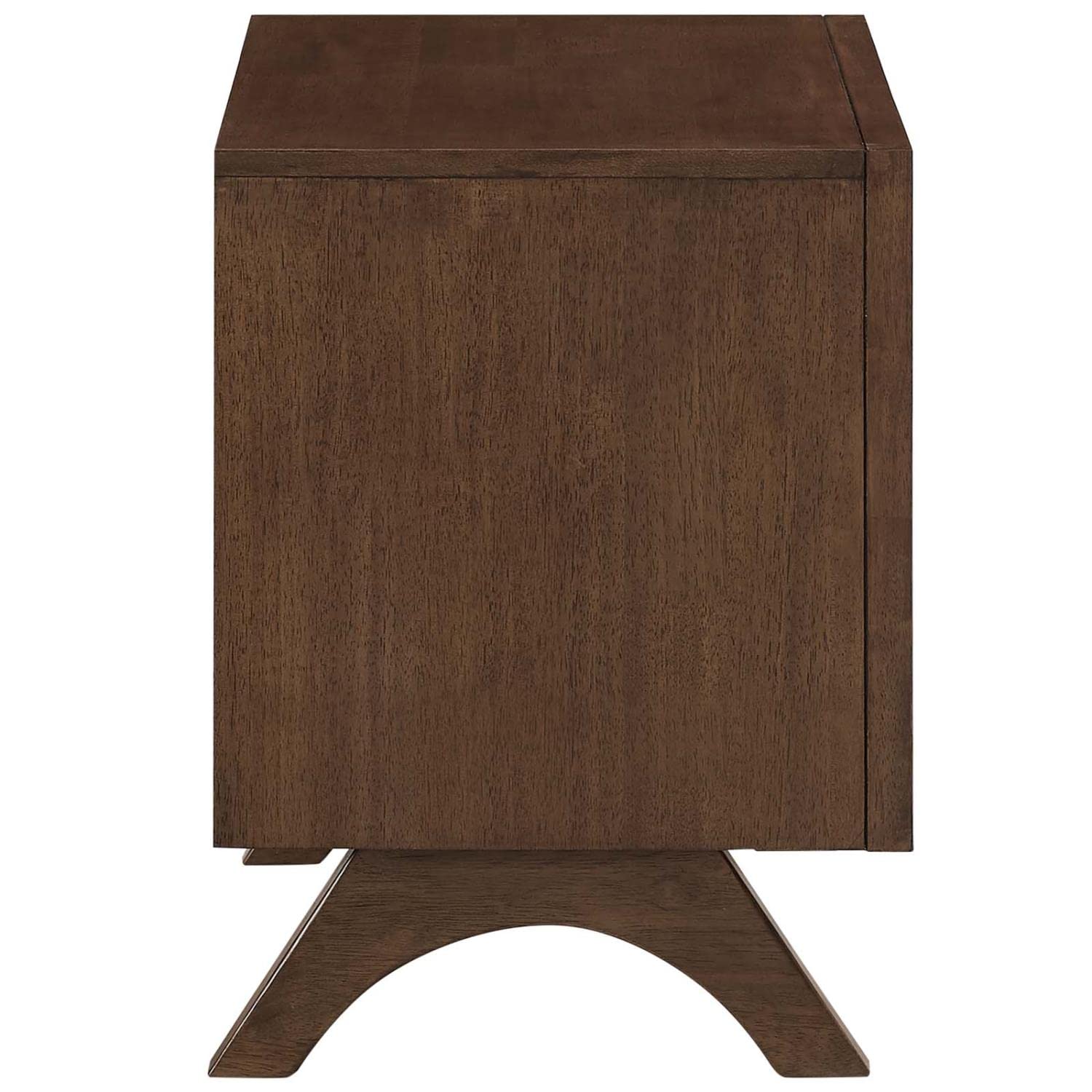 TABLE | CasaFoyer Providence Retro Style Nightstand or End Table | Solid Wood Construction | Mid-Century Design | 2 Drawers for Ample Storage | Walnut Finish | casafoyer.myshopify.com