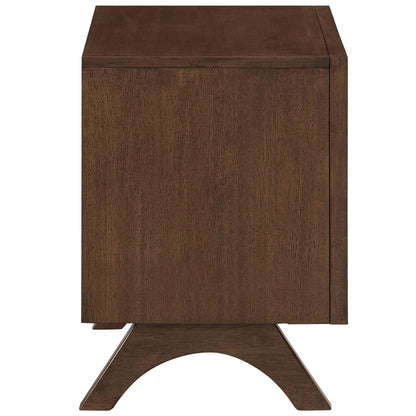 TABLE | CasaFoyer Providence Retro Style Nightstand or End Table | Solid Wood Construction | Mid-Century Design | 2 Drawers for Ample Storage | Walnut Finish | casafoyer.myshopify.com