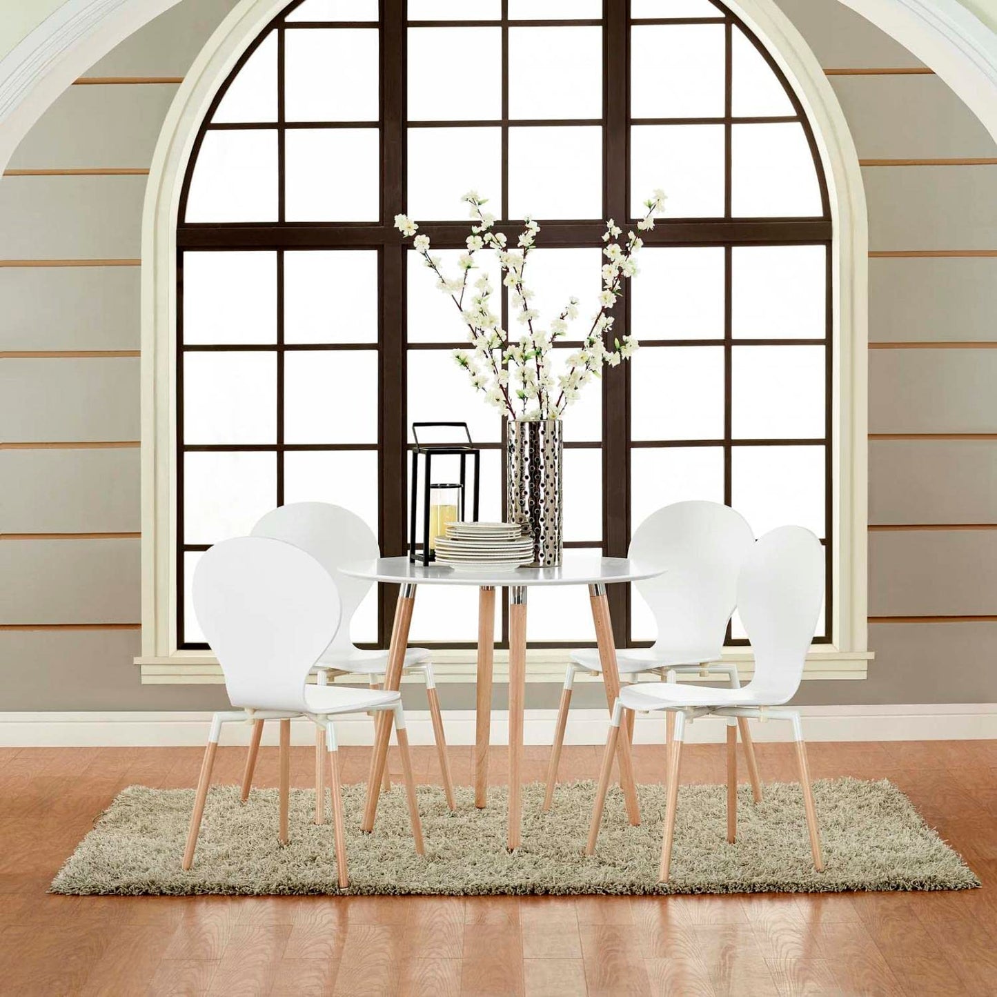 home office desk chairs | CasaFoyer Balance & Inspiration | Path Dining Chair Set of 4 - White. Effortlessly graceful contours, durable fiberboard frame, and sturdy beech wood legs. Stimulate discussions & inspire innovative concepts. | casafoyer.myshopify.com