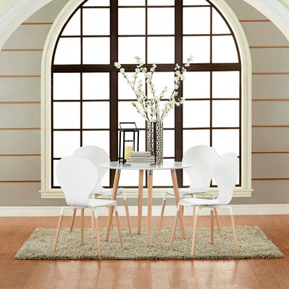 home office desk chairs | CasaFoyer Balance & Inspiration | Path Dining Chair Set of 4 - White. Effortlessly graceful contours, durable fiberboard frame, and sturdy beech wood legs. Stimulate discussions & inspire innovative concepts. | casafoyer.myshopify.com